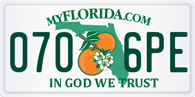FL license plate 0706PE