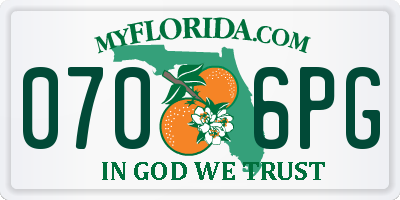 FL license plate 0706PG
