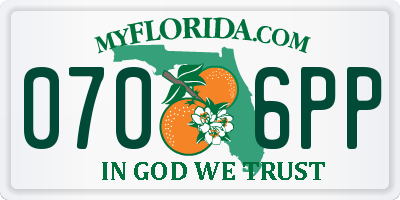 FL license plate 0706PP