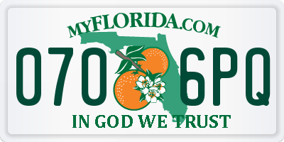 FL license plate 0706PQ