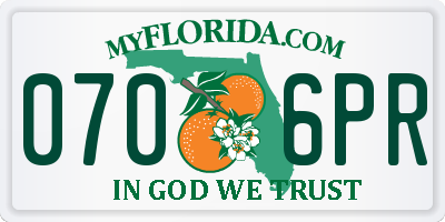 FL license plate 0706PR