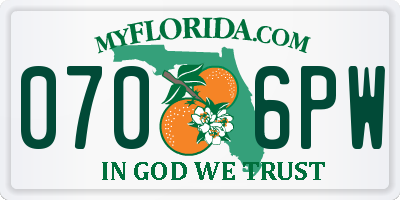 FL license plate 0706PW