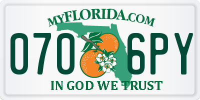 FL license plate 0706PY