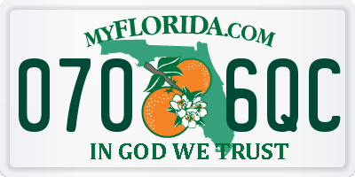 FL license plate 0706QC