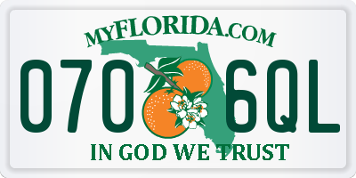 FL license plate 0706QL