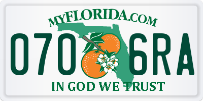 FL license plate 0706RA