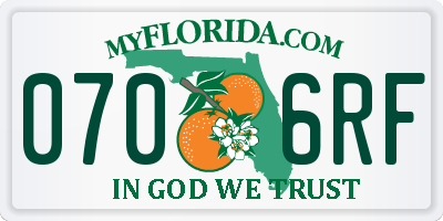 FL license plate 0706RF
