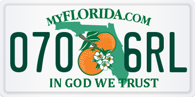 FL license plate 0706RL