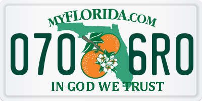 FL license plate 0706RO