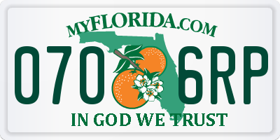 FL license plate 0706RP