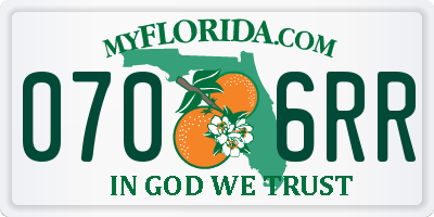 FL license plate 0706RR