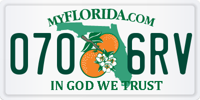 FL license plate 0706RV