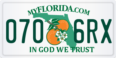 FL license plate 0706RX