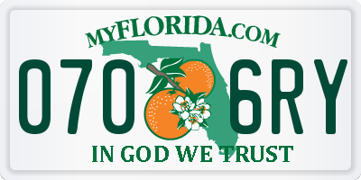 FL license plate 0706RY