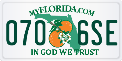 FL license plate 0706SE