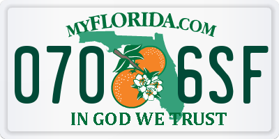 FL license plate 0706SF