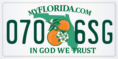 FL license plate 0706SG