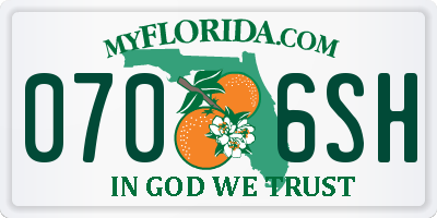 FL license plate 0706SH