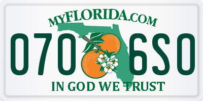 FL license plate 0706SO