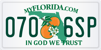 FL license plate 0706SP