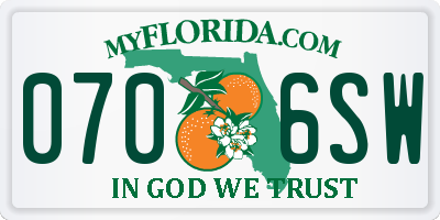 FL license plate 0706SW