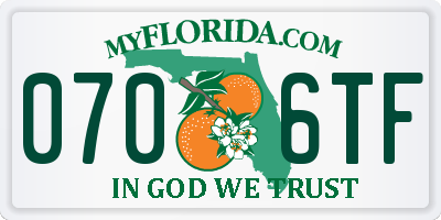 FL license plate 0706TF