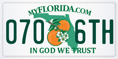 FL license plate 0706TH