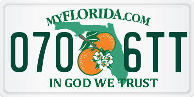 FL license plate 0706TT