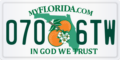 FL license plate 0706TW