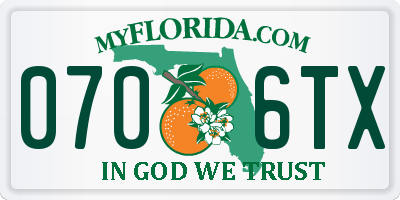 FL license plate 0706TX