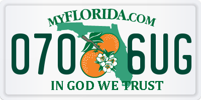 FL license plate 0706UG