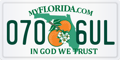 FL license plate 0706UL