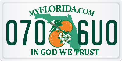 FL license plate 0706UO