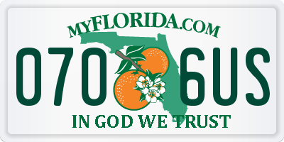 FL license plate 0706US
