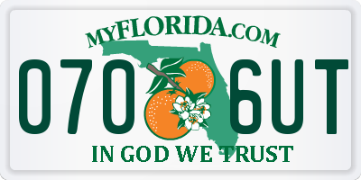 FL license plate 0706UT