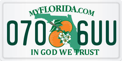 FL license plate 0706UU