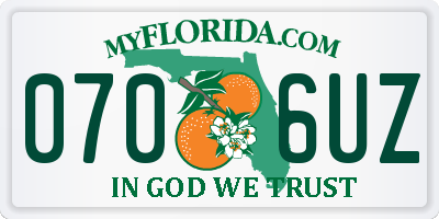 FL license plate 0706UZ