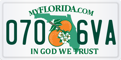 FL license plate 0706VA