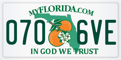 FL license plate 0706VE