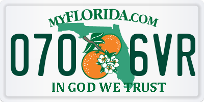 FL license plate 0706VR