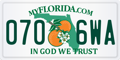 FL license plate 0706WA