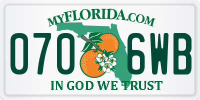 FL license plate 0706WB