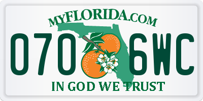 FL license plate 0706WC