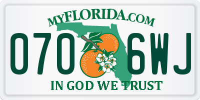 FL license plate 0706WJ