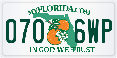 FL license plate 0706WP