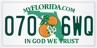 FL license plate 0706WQ