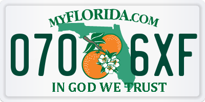 FL license plate 0706XF