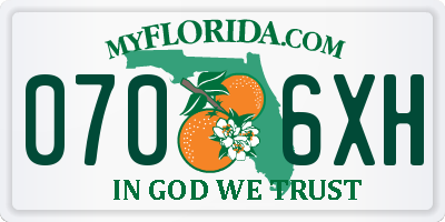 FL license plate 0706XH