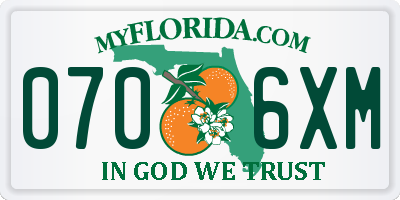 FL license plate 0706XM