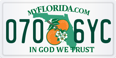 FL license plate 0706YC